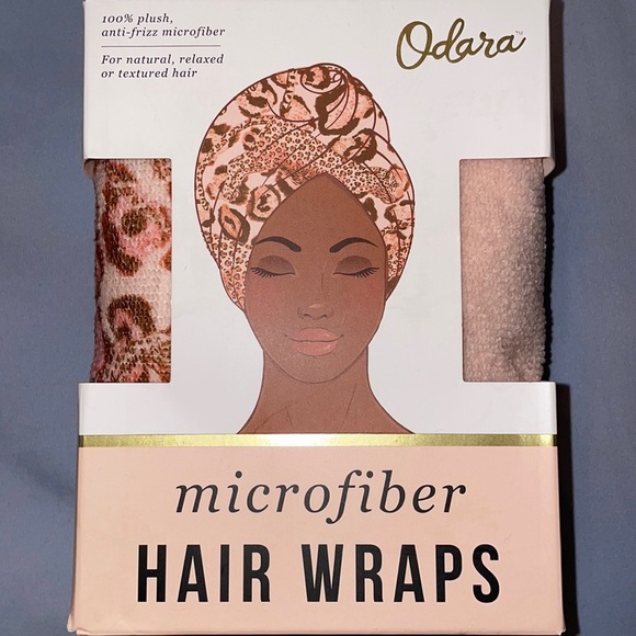 Odara 2 duo hair microfiber hair towel wraps with button closure dry hair travel - Picture 1 of 3